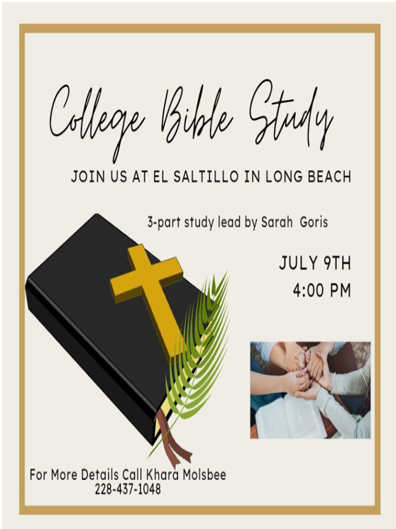 College Bible Study – July 9th